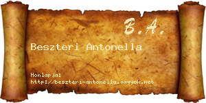 Beszteri Antonella névjegykártya